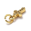 Brass Micro Pave Cubic Zirconia Tiny Cross Charms ZIRC-H119-04G-3