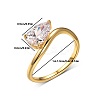 Brass Pave Single Cubic Zirconia Finger Rings for Women LS-ZK8046-5-1