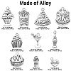 100Pcs 10 Styles Tibetan Style Alloy Pendants TIBEP-CJ0002-55-2