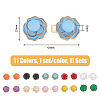 11 Sets 11 Colors Camellia Flower Alloy Enamel Adjustable Jean Button Pins DIY-FG0004-93-2
