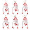 Glass Seed Beaded Jellyfish Pendants PALLOY-MZ00707-2