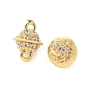 Brass Micro Pave Cubic Zirconia Connector Charms KK-U056-36G-2