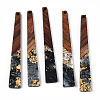Transparent Resin & Walnut Wood Big Pendants RESI-N039-68C-1