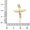 Brass Micro Pave Clear Cubic Zirconia Pendants KK-F930-29A-G-3