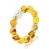 Adjustable Natural Amber Finger Rings RJEW-JR01089-3