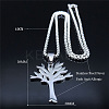 201 Stainless Steel Tree of Life Pendant Box Chain Necklaces FS-WGEEACC-02-3