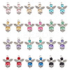 24Pcs 12 Colors Glass Pearl Pendants PALLOY-GO00070-1