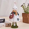 Resin Standing Rabbit Statue Bunny Sculpture Tabletop Rabbit Figurine for Lawn Garden Table Home Decoration ( White ) JX082A-4