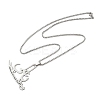 201 Stainless Steel Arabic Pendant Box Chain Necklaces for Women Men LS-NJEW-R013-04P-4