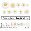 SUNNYCLUE 80Pcs 10 Style Resin Cabochons CRES-SC0002-04-2