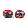 Flower Printed Opaque Acrylic Rondelle Beads SACR-S305-27-H01-2