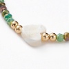 Faceted Rondelle Glass Beads Stretch Bracelets BJEW-JB05793-3