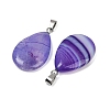 Dyed Natural Banded Agate Pendants G-G202-09A-2