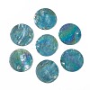 AB Color Plated Capiz Shell Pendants SSHEL-T008-01A-1