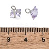 Brass Pave Cubic Zirconia Charms CU-CBABEB3-05P-04-3