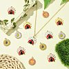 30Pcs 6 Styles Rack Plating Alloy Enamel Pendants ENAM-CJ0006-25-6