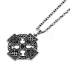 201 Stainless Steel Goth Knot Cross Pendant Box Chain Necklaces NJEW-M010-05P-1