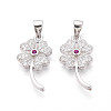 Lucky 925 Sterling Silver Micro Pave Clear Cubic Zirconia Pendants STER-T008-80P-1