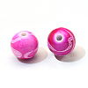 Spray Painted Drawbench Acrylic Round Beads ACRP-S657-12mm-M-3