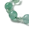 Natural Green Fluorite 3-Hole Guru Bead Strands G-K149-54-3