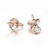 Ion Plating(IP) 304 Stainless Steel Cup Pearl Peg Bails Pin Pendants X-STAS-G127-04RG-2