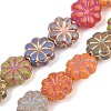 Painted Glass Beads Strands X-GLAA-F133-07B-1