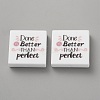 Square Food Grade Eco-Friendly Silicone Focal Beads SIL-SZC0005-21A-42-1