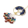 Natural Lapis Lazuli Tree of Life with Mixed Gemstone Chips Tassel Big Pendant Decorations HJEW-H057-03G-A07-3