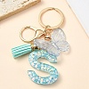 Resin & Acrylic & Faux Suede Tassel Keychain KEYC-YW00117-19-1