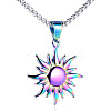 304 Stainless Steel Sun Pendant Box Chain Necklaces for Men FS-WG74900-02-2