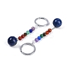 Natural & Synthetic Mixed Gemstone Round Beaded Keychain G-H076-01P-2