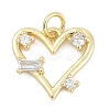 Brass Micro Pave Clear Cubic Zirconia Pendants KK-G522-53G-03-1