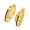 Two-layer Oval Brass Enamel Hoop Earrings EJEW-S252-03D-G-4