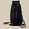 Flocking Fibre Drawstring Backpacks with PU Leather Straps and Alloy Clasps ABAG-WH20019-02C-6