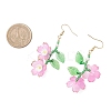 Acrylic Flower Dangle Earrings EJEW-MZ00588-01-4