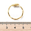 Leaf & Flat Round 304 Stainless Steel White Shell Cuff Rings for Women RJEW-G346-01G-02-5