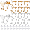 16Pcs 2 Colors Brass Clip-on Earring Findings FIND-SP0003-69-1