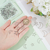 DIY 304 Stainless Steel Moon & Star Dangle Earrings Making Kit DIY-DR0001-38-3