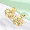 Hammered Heart Brass Dangle Stud Earrings EJEW-R025-23G-3