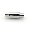 304 Stainless Steel Smooth Surface Magnetic Clasps with Glue-in Ends Fit 2.5mm Cords STAS-O042-A-14-2