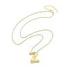 Brass & Plastic Pearl Letter Pendant Box Chain Necklaces for Women LS-NJEW-U017-01G-26-3