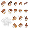 8 Pairs 8 Style Transparent Resin & Walnut Wood Stud Earring RESI-FH0001-43-1