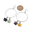 Butterfly Glass Dangle Earrings EJEW-JE05836-3