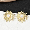 Brass ABS Imitation Pearl Stud Earrings EJEW-M082-06G-4