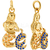 8Pcs Brass Micro Pave Cubic Zirconia Pendants KK-BBC0014-40-1