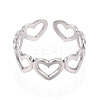Non-Tarnish 304 Stainless Steel Open Heart Wrap Cuff Ring for Women RJEW-S405-194P-2