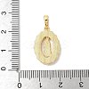 Brass Pave Natural White Shell Pendants KK-S522-07B-G-3