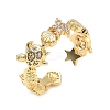 304 Stainless Steel Cubic Zirconia Cuff Open Rings for Women LS-RJEW-Z122-02G-02-4