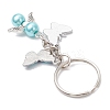 8Pcs Glass Pearl Keychains KEYC-JKC01308-5