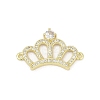Brass Clear Cubic Zirconia Crown Connector Charms KK-D317-146G-1